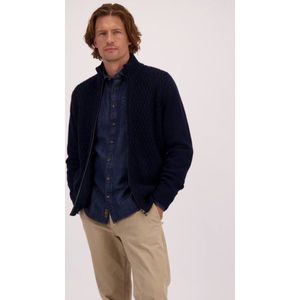 Blauwe cardigan met rits