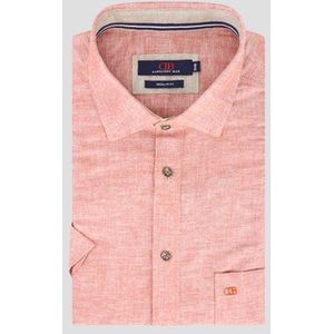 Rood gemêleerd linnen hemd - Regular fit