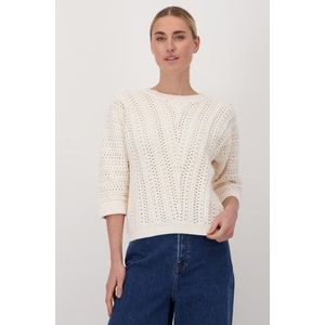 Ecru trui met ajourmotief
