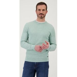 Groene piqué trui met ronde hals