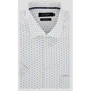 Wit hemd met fijne bloemetjesprint - Regular fit