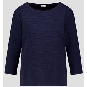 Donkerblauwe trui in reliëfstof