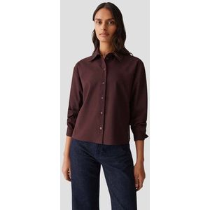Bordeaux blouse met gestreept motief