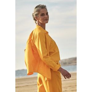 Oranje linnen blouse