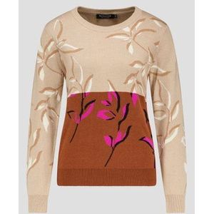 Beige-bruin truitje met bladermotief