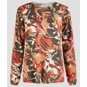 Ecru T-shirt met abstracte print