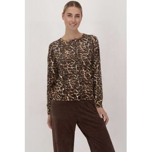 Pyjama in velours met luipaardprint
