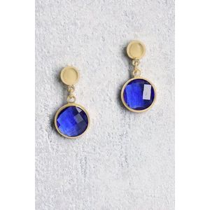 Ronde blauwe oorbellen