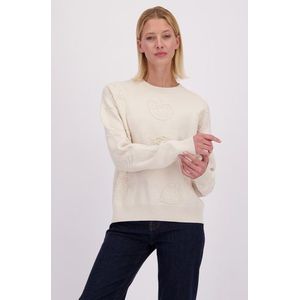 Beige trui met bloemenmotief