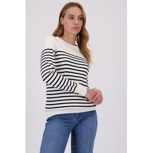 Ecru-blauw gestreept truitje