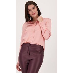 Glanzende lichtroze blouse