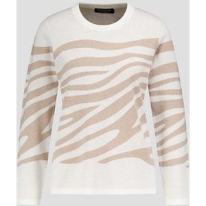 Ecru trui met beige strepen