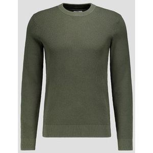Groene gebreide trui met ronde hals