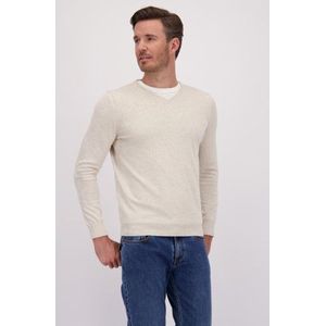 Lichtbeige trui met V-hals