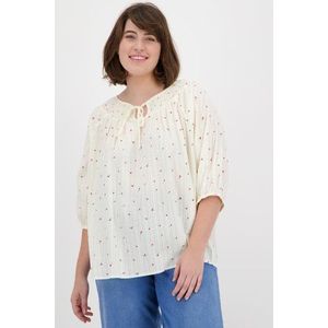 Ecru blouse met fijne kersenprint