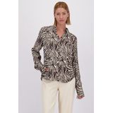 More & More - Ecru Blouse - Zebraprint - Lange Mouwen
