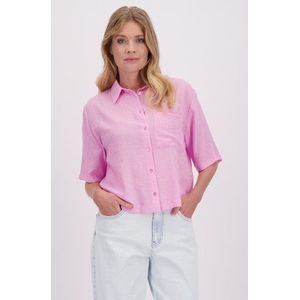 Roze blouse met korte mouwen