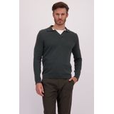 Donkergroene polo met wol