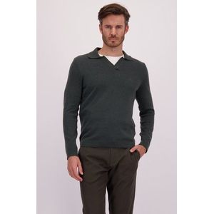 Donkergroene polo met wol