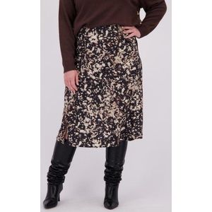 Lange rok met bruin-beige print