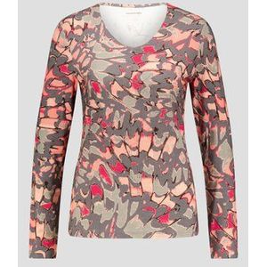 Grijsblauw T-shirt met abstracte print