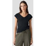 Opus - T-shirt - Zwart - Fijn Geribd