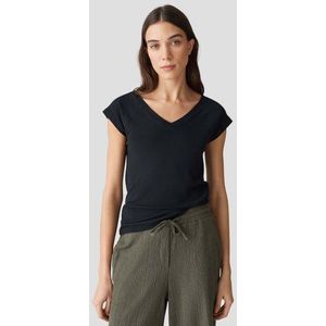 Opus - T-shirt - Zwart - Fijn Geribd