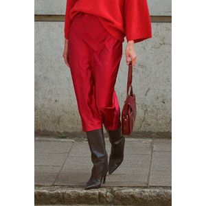 Geisha - Midi-Rok - Rood - Satijn - Rechte Pasvorm