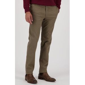 Beige-bruine geruite chino - Dallas - Slim fit