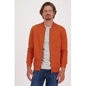 Oranje gevoerde cardigan met rits