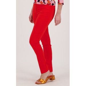 Rode stretchbroek met elastische tailleband