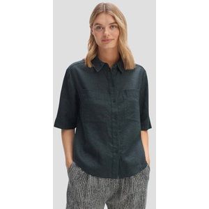 Donkergroene linnen blouse