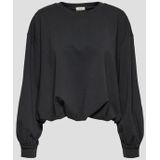 Donkergrijze trui met pofmouwen