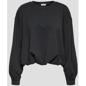 Donkergrijze trui met pofmouwen