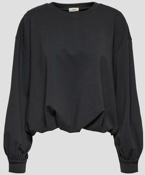 Donkergrijze trui met pofmouwen