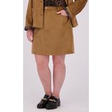 Korte bruine rok met suède look