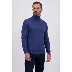 Blauwe trui met rolkraag