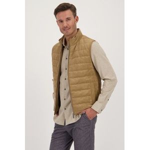 Lichtbruine bodywarmer in daim leder look