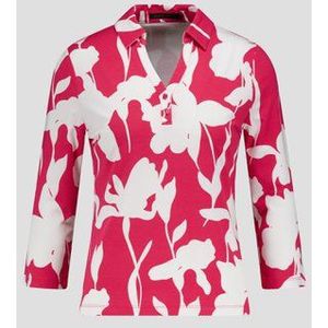 Paarse polo met witte print