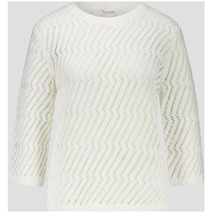 Witte ajour gebreide trui
