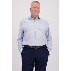 Lichtblauw hemd met fijne ruitjes - Comfort fit