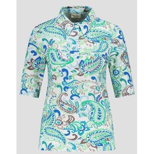 Witte polo met paisley- en bloemenprint
