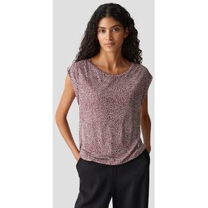 Lichtbeige T-shirt met bordeaux print