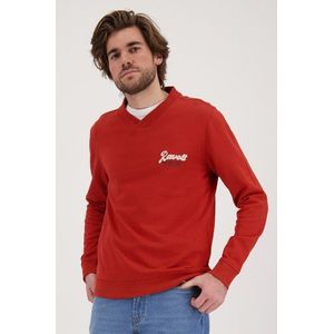 Rode sweater met V-hals