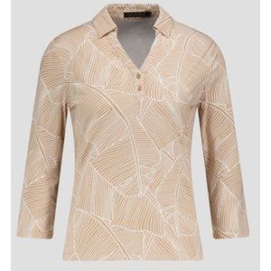 Beige polo met driekwartmouwen