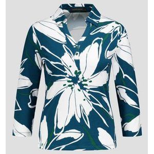 Groene polo met witte print