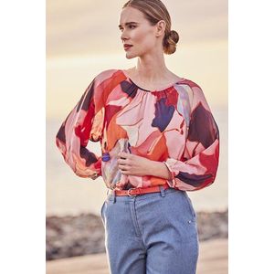 Fijne blouse met kleurrijk patroon