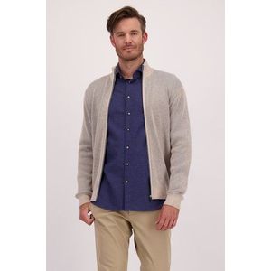 Beige gestreepte vest met wol