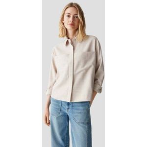 Beige gemêleerde blouse