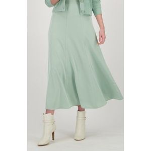 Lange pastelgroene rok met satin look